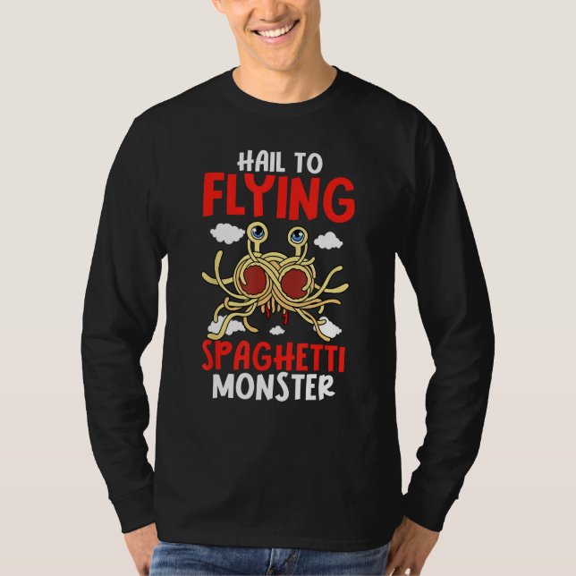 Flying Spaghetti Monster FSM Hail Flying Spaghetti T Shirt (Framsida)