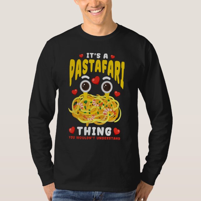 Flying Spaghetti Monster FSM It's A Pastafari Thin T Shirt (Framsida)