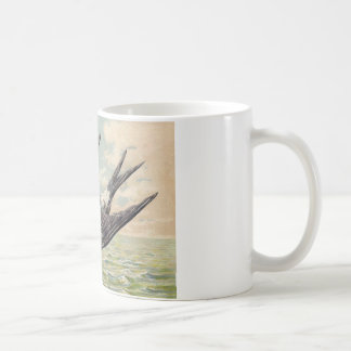 Flying swallow with flower twig kaffemugg