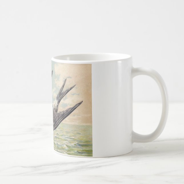 Flying swallow with flower twig kaffemugg (Höger)