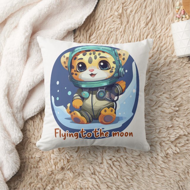 Flying to the moon kudde (Filt)