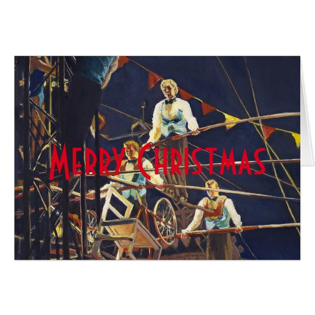 Flying Wallendas vågade trapezakt i cirkus Hälsningskort (Framsidan Horizontal)