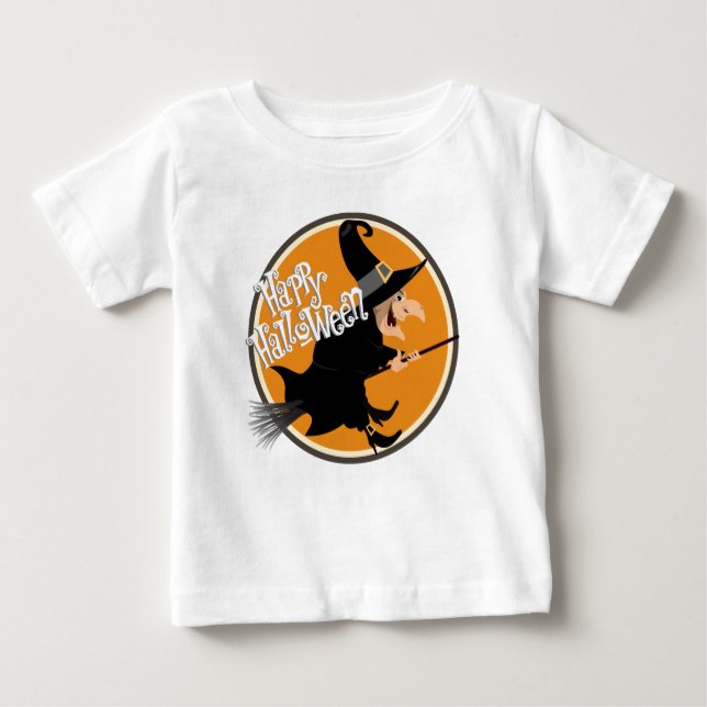 Flying Witch God Halloween T Shirt (Framsida)
