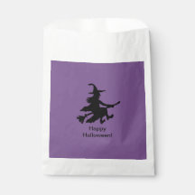 Flying Witch - Lila - Glad Halloween - Favor Påse