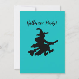 Flying Witch on Teal Inbjudningar
