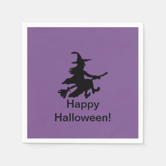 Flying Witch Purple - Glad HalloweenPappersservett Pappersservett