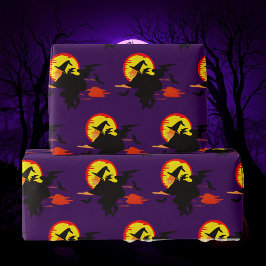 Flying Witch with full moon Presentpapper