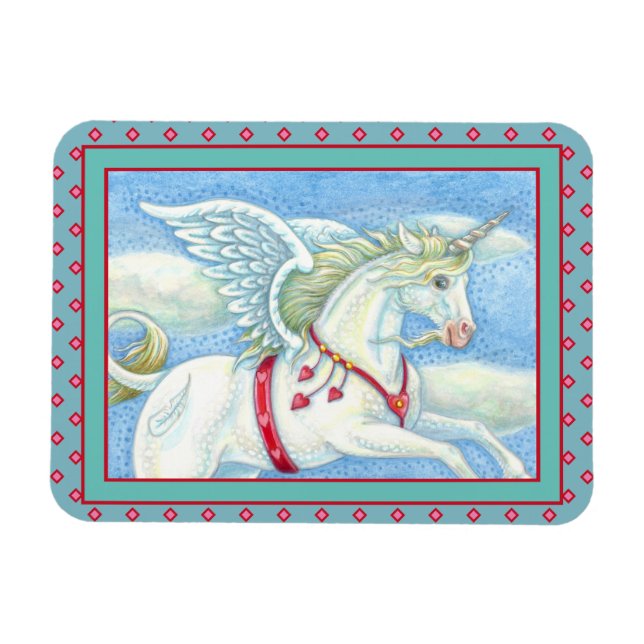 FLYINGHJÄRTOR VITE UNICORN, FANTASY PEGASUS MAGNET (Horisontell)