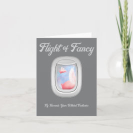 Flykt av fantasi-grisar som flyger förbi flygplans kort