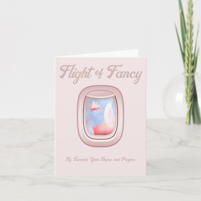 Flykt av fantasi-grisar som flyger förbi flygplans kort (Framsida)