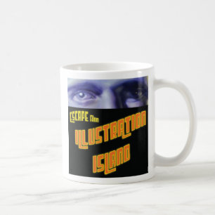Flykt från illustrationön kaffemugg