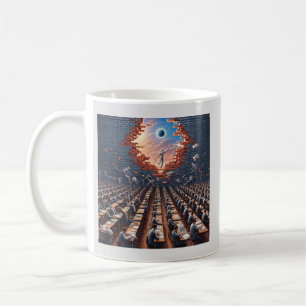 Flykten från matrisen: Surrealistiskt tentamensrum Kaffemugg