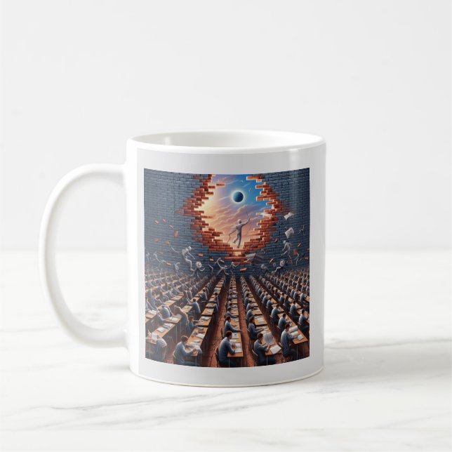 Flykten från matrisen: Surrealistiskt tentamensrum Kaffemugg (Vänster)