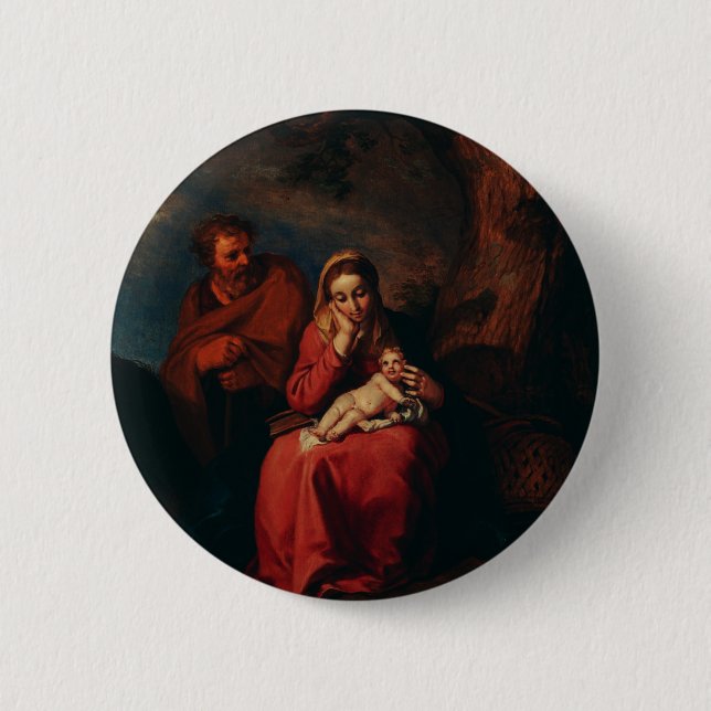 Flykten till Egypten av Abraham Bloemaert  Knapp (Framsida)