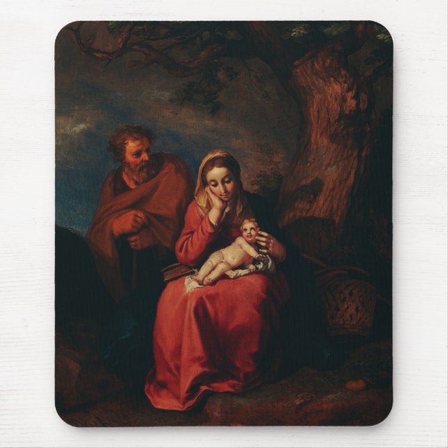 Flykten till Egypten av Abraham Bloemaert  Musmatta (Framsidan)