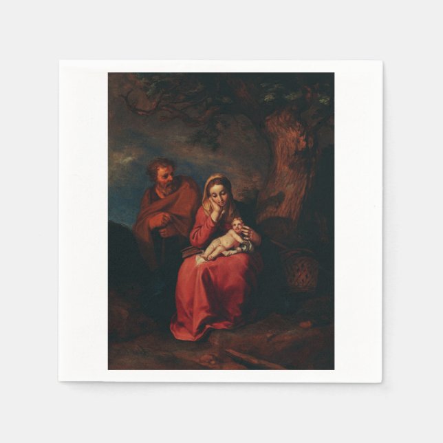 Flykten till Egypten av Abraham Bloemaert  Pappersservett (Framsidan)