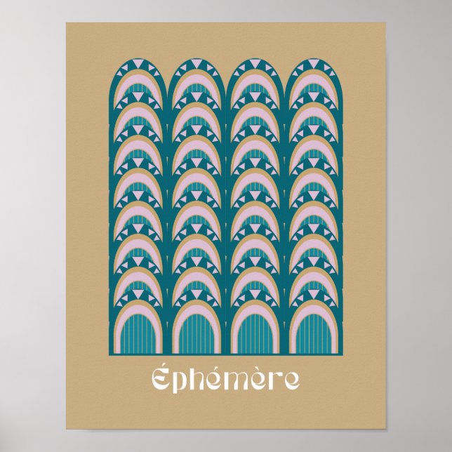 flyktig Art Deco-stil  Poster (Framsidan)
