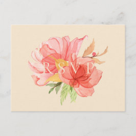 Flyktigt blommande bröllops-RSVP-låtsförfrågan Inbjudan Vykort