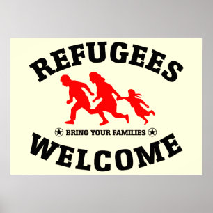 Flyktingar hälsar med sig sina familjer poster