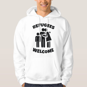 Flyktingar välkommen hoodie