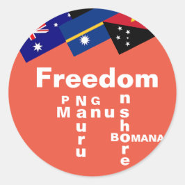 Flyktingsfrihet - PNG Manus Nauru Onshore B Runt Klistermärke