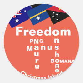 Flyktingsfrihet - PNG Manus Nauru Onshore Runt Klistermärke