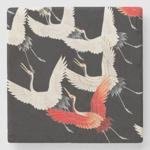 Flyktingtranes: Japansk Bird Kimono Art Stenunderlägg