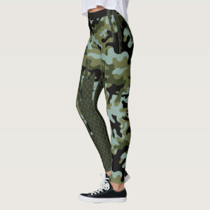 FlyktskogCamo blått diamanter för raster för sj Leggings