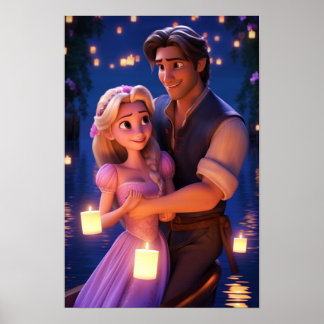 Flynn & Rapunzel Tangled lite Poster