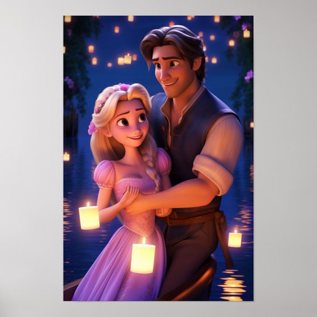 Flynn & Rapunzel Tangled lite Poster (Framsidan)