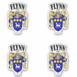 Flynn Vapensköld Irish Translation & Meaning (x4) Klistermärken