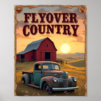 Flyover Land Digital Poster