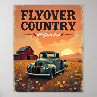 Flyover Land Digital Poster