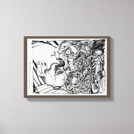 Flyr i terror från ett tomt rum... canvastryck