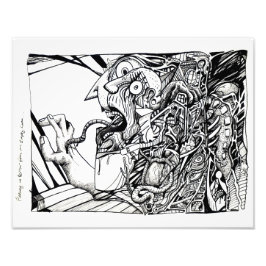 Flyr i terror från ett tomt rum... fototryck