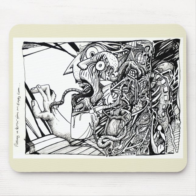 Flyr i terror från ett tomt rum... musmatta (Framsidan)