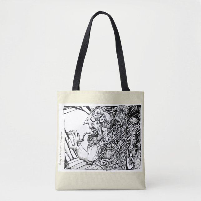 Flyr i terror från ett tomt rum... tygkasse (Framsida)