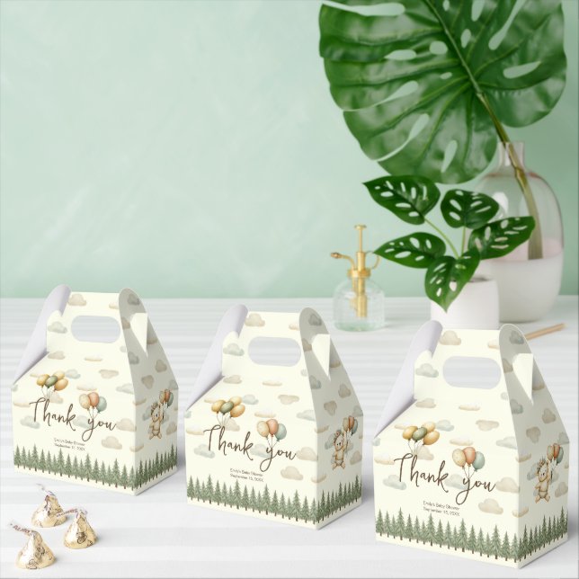 Flyt Bear Äventyr Baby Shower Tack Presentaskar (Multipel)