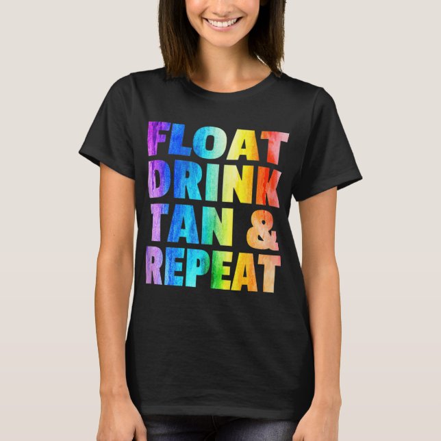 Flyt Drink Tan och upprepa Sommarvaccinationssäck  T Shirt (Framsida)