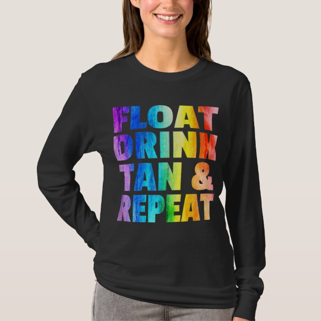 Flyt Drink Tan och upprepa Sommarvaccinationssäck  T Shirt (Framsida)