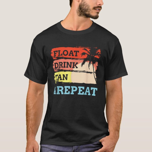flyt dryck än upprepa Summer Swimming Beach Bassän T Shirt (Framsida)