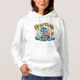 Flyt Med De Glada Vågorna Retro Surfstämning Kvinn T Shirt