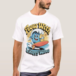 Flyt Med De Glada Vågorna Surf Stil Herr T-Shirt