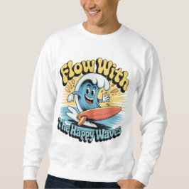 Flyt Med De Glada Vågorna Surf Stil Herr T-Shirt Lång Ärmad Tröja