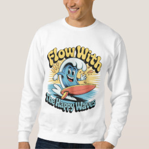 Flyt Med De Glada Vågorna Surf Stil Herr T-Shirt Lång Ärmad Tröja