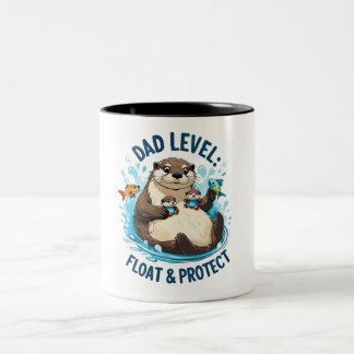 Flyt och skydda - Otter Pappa Funny Två-Tonad Mugg