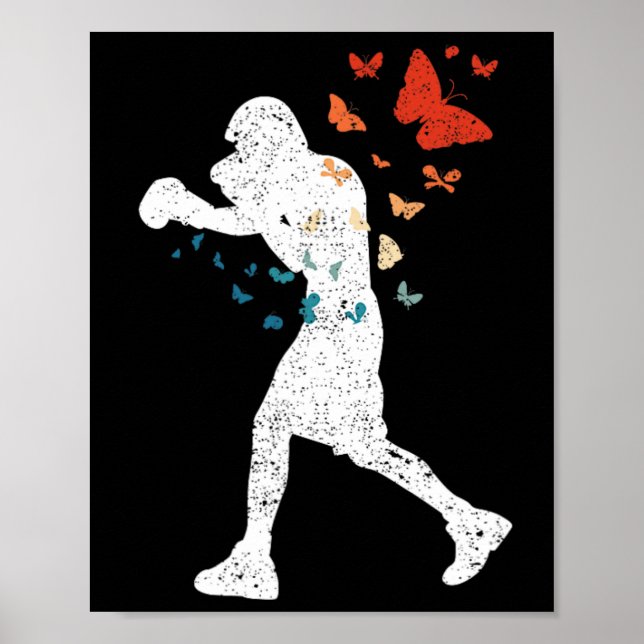 Flyt som Butterfly Sting Bee Boxer Kärlek Boxing S Poster (Framsidan)