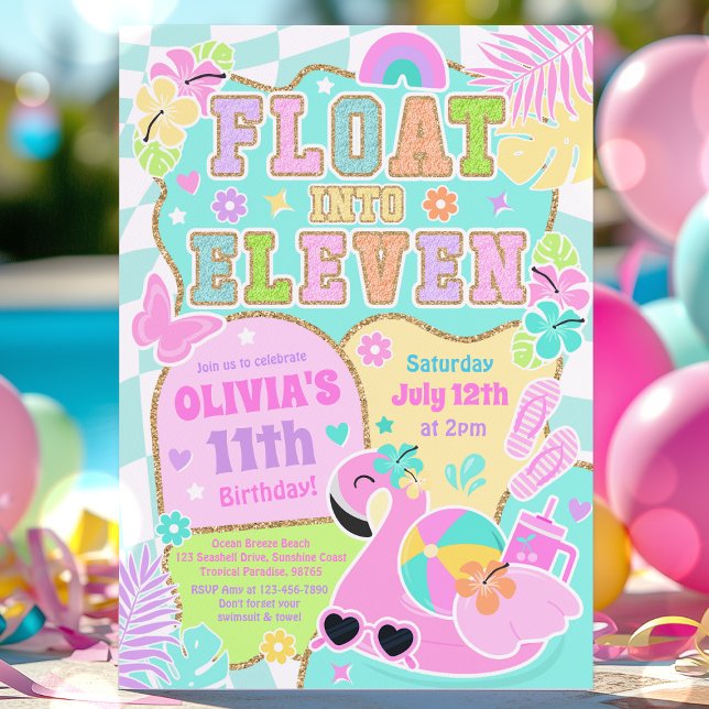 Flyt till Elva Varsity Preppy Girl 11:e Party Inbjudningar (Skapare uppladdad)
