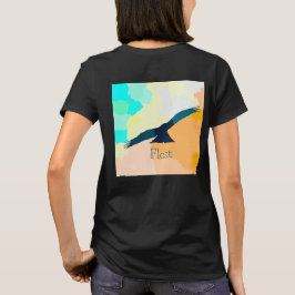 "Flyt" Tvåfärgad bild av den högljudda fågelsilhue T Shirt