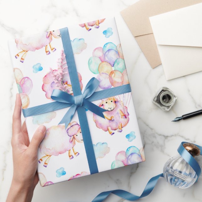 Flyta ballonglampor i pastellform presentpapper (Gifting)